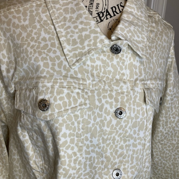 Belle By Kim Gravel 3x Jacket Beige Cheetah Button Up Lagenlook Minimalist - Picture 3 of 8